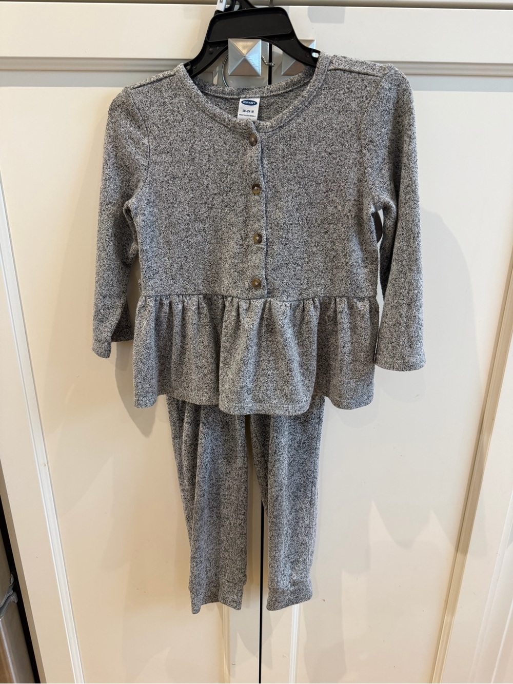 Old Navy 18-24m Heather Gray Two-Piece Peplum Set